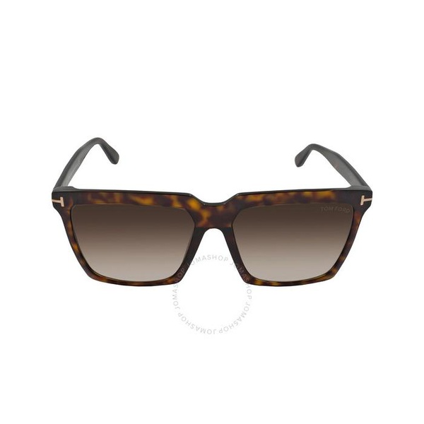 톰포드 톰포드 Tom Ford Sabrina Grey Gradient Browline Sunglasses FT0764 52H 58