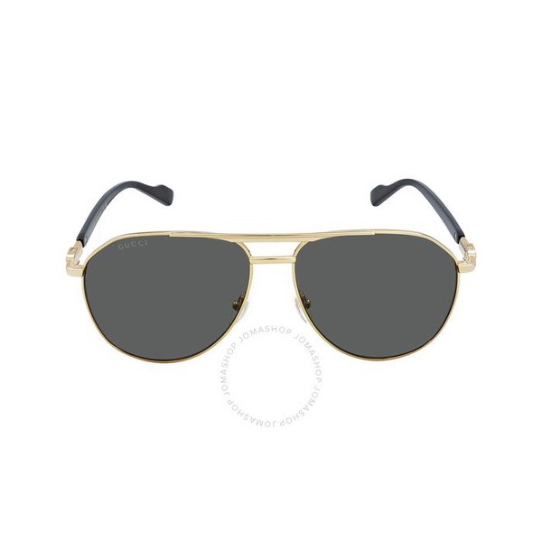 구찌 구찌 Gucci Grey Pilot Unisex Sunglasses GG1220S 001 59
