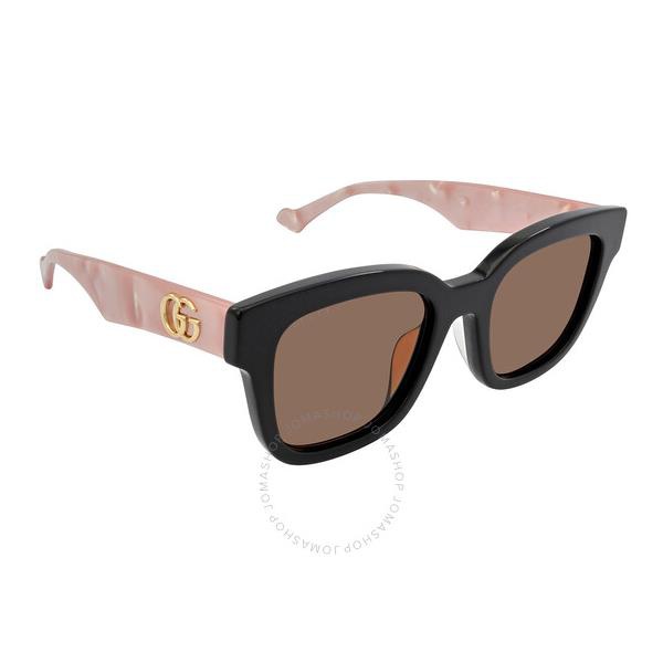 구찌 구찌 Gucci Brown Square Ladies Sunglasses GG0998S 005 52