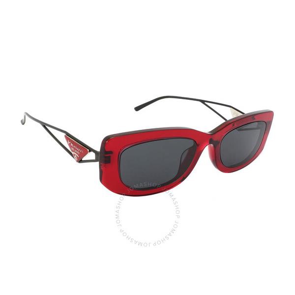 프라다 Prada Dark Grey Rectangular Ladies Sunglasses PR 14YS 08Z5S0 53