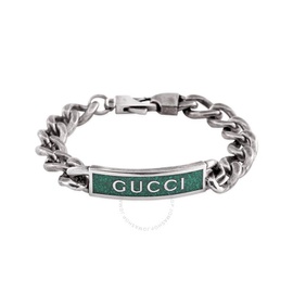 구찌 Gucci Open Box - Green Enamel Station Bracelet YBA678712001