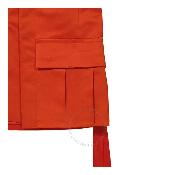  사카이 Sacai Ladies Orange Satin Cargo-Pocket Shorts 22-06122