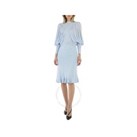 버버리 Burberry Ladies Pale Blue Puff-sleeve Jersey Dress 4564336