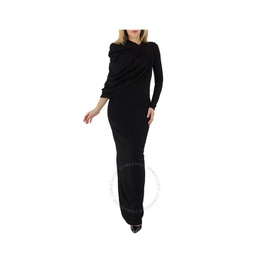 버버리 Burberry Black Asymmetric Draped Maxi Gown 4560941
