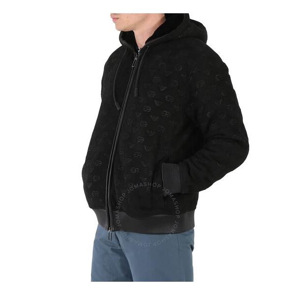  Emporio Armani Mens Black Logo-Embroidered Blouson Jacket H31R71-C1P71-999