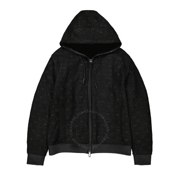  Emporio Armani Mens Black Logo-Embroidered Blouson Jacket H31R71-C1P71-999