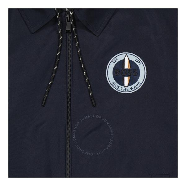 휴고보스 휴고 Hugo Boss Mens Dark Blue Carsen Logo Embroidered Jacket 50468678-404