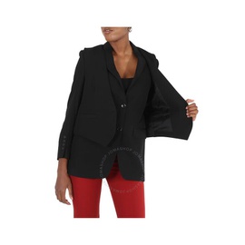 버버리 Burberry Black Waistcoat Wool Tailored Jacket 8025239