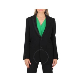 버버리 Burberry Ladies Black Tailored Single-Breasted Blazer Jacket 4567785
