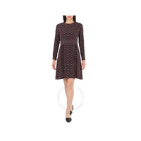 버버리 Burberry Spot Print Long-sleeve Silk Dress 4067425