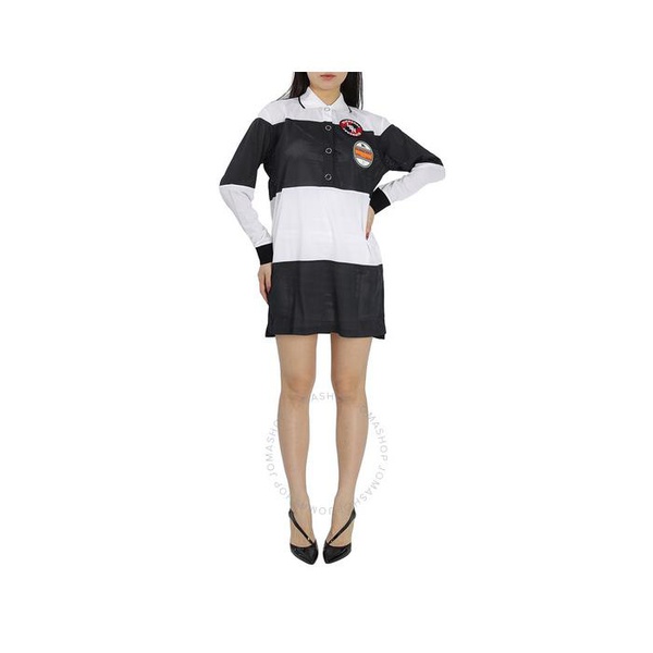 버버리 버버리 Burberry Logo Graphic Striped Mesh Polo Shirt Dress 4562552