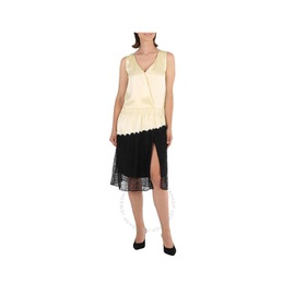 버버리 Burberry Ladies Cream Silk Satin And Lace Sleeveless Dress 4548163