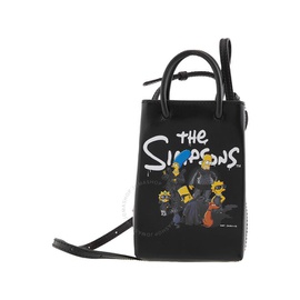 발렌시아가 Balenciaga The Simpsons Mini Shopping Bag In Shiny Box Calfskin 593826 23VBN 1000