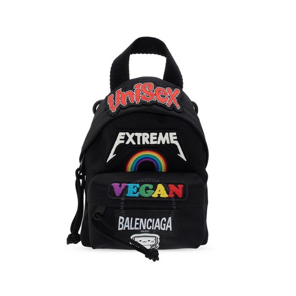 발렌시아가 발렌시아가 Balenciaga Black Recycled Nylon Mini Backpack With Gamer Patches 656328 2JMXX 1000