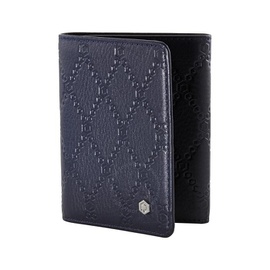 Picasso And Co c Double Fold Leather Wallet- Navy Blue PLG1414NBLU