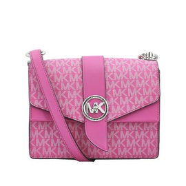 Michael Kors Ladies Greenwich Small Logo And Leather Crossbody Bag - Cerise 32H1SGRC5V-614