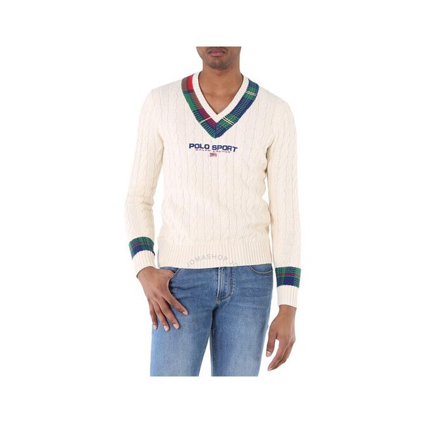 폴로랄프로렌 폴로 랄프 로렌 Polo Ralph Lauren Mens White Polo Sport Cricket Sweater 710858008001