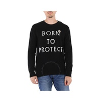 몽클레어 Moncler Mens Black Born To Protect Logo Intarsia Wool Jumper H10919C00017-M1639-999