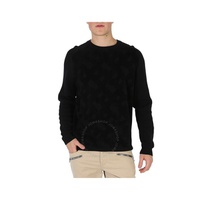 휴고 Hugo Boss Mens Black Monogram Jacquard Pattern Sweater 50482270-001