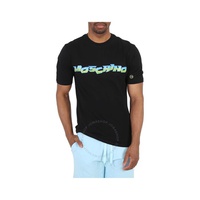 모스키노 Moschino Black Logo Print Regular T-Shirt A0718-2041-1555