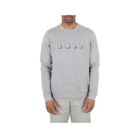 휴고 Hugo Boss Pastel Grey Salbo Logo Embroidered Jersey Sweatshirt 50483018-059