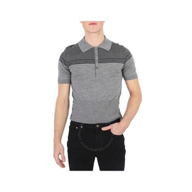 톰브라운 Thom Browne Mens Light Grey Jersey Merino Short Sleeve Polo Shirt MKP086A-Y1014-055