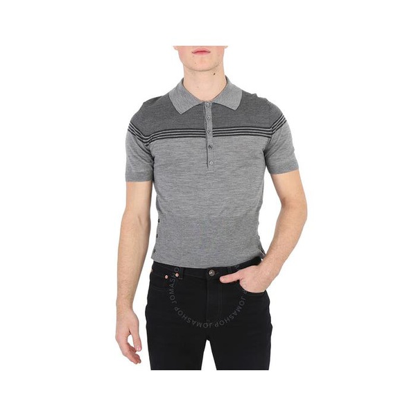 톰브라운 톰브라운 Thom Browne Mens Light Grey Jersey Merino Short Sleeve Polo Shirt MKP086A-Y1014-055