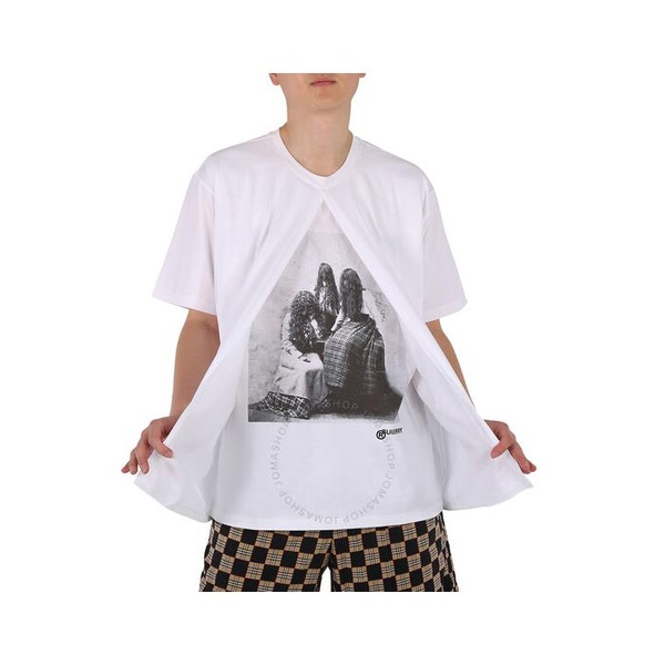 버버리 버버리 Burberry Mens Optic White Victorian Portrait Print Cotton Oversized T-shirt 4563783