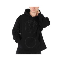베르사체 Versace Mens Black Embellished Medusa-Print Hoodie 1006987-1A04971-1B000