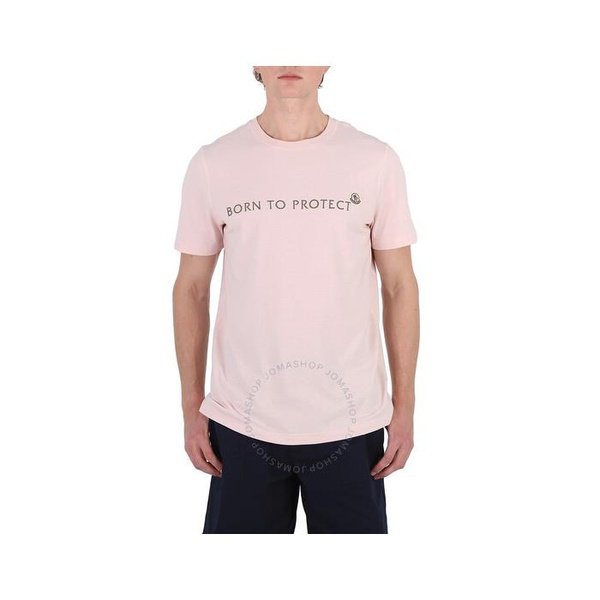 몽클레어 몽클레어 Moncler Mens Pink Born To Protect Print Cotton T-Shirt H10918C00031-899M5-50J