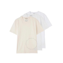 메종마르지엘라 Maison Margiela Mens Shades Of White 3-Pack Cotton T-Shirt S50GC0678S23973963