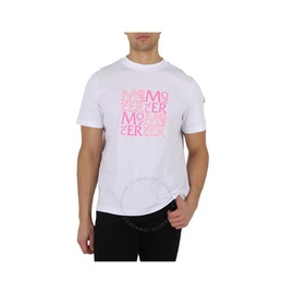 몽클레어 Moncler Mens White Logo Print Cotton Jersey T-Shirt H10918C00058-829H8-001