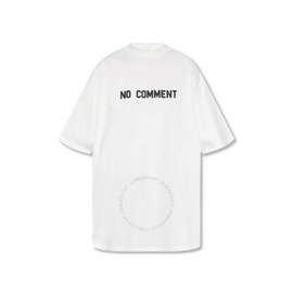 발렌시아가 Balenciaga Off White Cotton No Comment Print T-Shirt 684155 TLVG3 3307