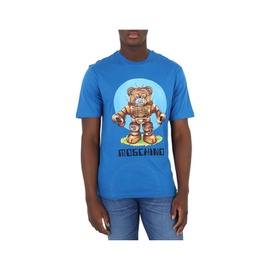 모스키노 Moschino Blue Cotton Robot Bear T-Shirt V0726-7041-1298