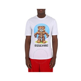 모스키노 Moschino White Cotton Robot Bear T-Shirt V0726-7041-1001