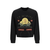 Bally Mens Black St. Moritz Graphic Print Cotton Sweatshirt MCC00W-BLACK