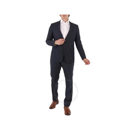 버버리 Burberry Mens Carbon Blue Pattern Slim-Fit Two-Piece Wool Suit 8028405