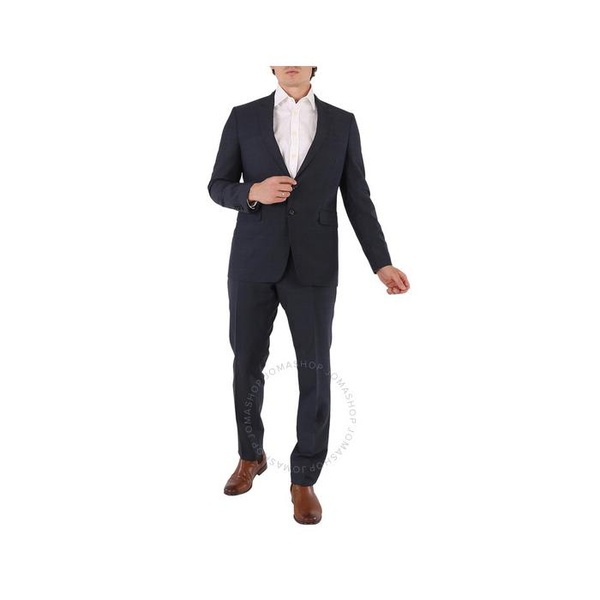 버버리 버버리 Burberry Mens Carbon Blue Pattern Slim-Fit Two-Piece Wool Suit 8028405