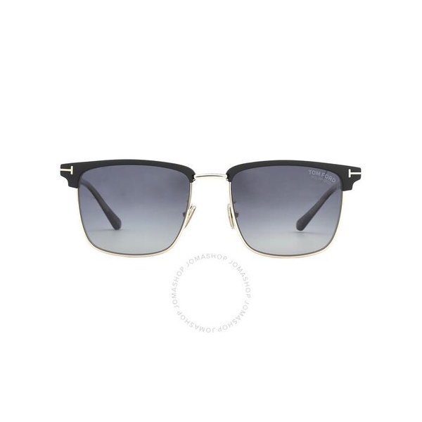 톰포드 톰포드 Tom Ford Hudson Polarized Smoke Gradient Square Mens Sunglasses FT0997-H 02D 55