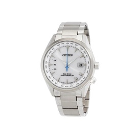 Citizen Perpetual World Time GMT White Dial Mens Watch CB0270-87A