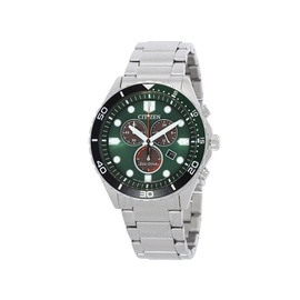 Citizen Chronograph GMT Green Dial Mens Watch AT2561-81X