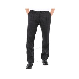 버버리 Burberry Mens Black Zip-detailed Trousers 4558262