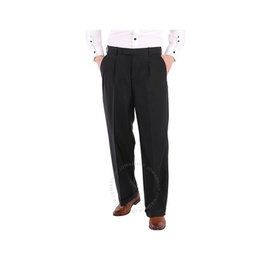 버버리 Burberry Mens Tailored Wide Leg Trousers In Black 8007568