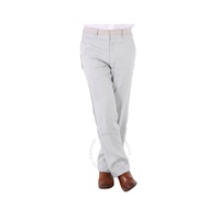 버버리 Burberry Mens Light Pebble Grey English Fit Crystal Embroidered Technical Linen Trousers 4559271