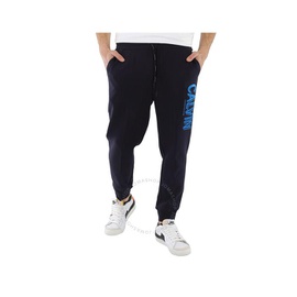 Calvin Klein Mens Blue Cotton-blend Logo Sweat Pants J319461-CHW