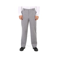버버리 Burberry Mens Cloud Grey Wool Jersey Wide-leg Tailored Trousers 8029877