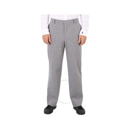 버버리 Burberry Mens Cloud Grey Wool Jersey Wide-leg Tailored Trousers 8029877