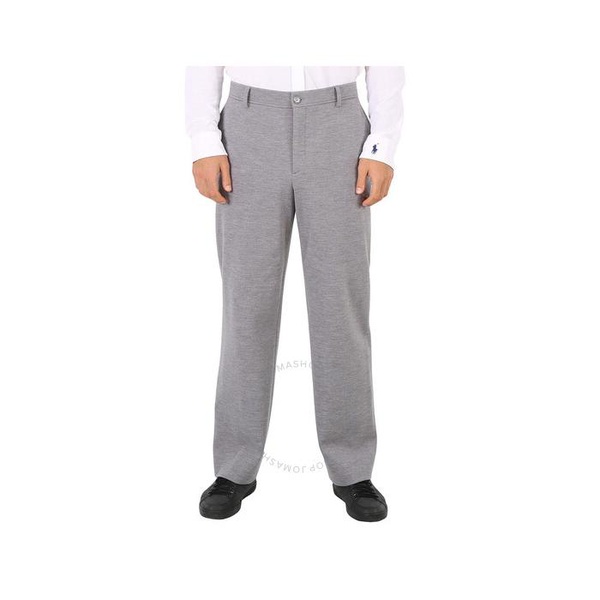 버버리 버버리 Burberry Mens Cloud Grey Wool Jersey Wide-leg Tailored Trousers 8029877