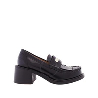 Kenzo Black Leather Fringed smile Heeled Loafers FD52LO705L67.99