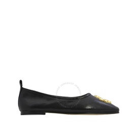 Tory Burch Ladies Perfect Black Leather Eleanor Ballet Flats 143838-006